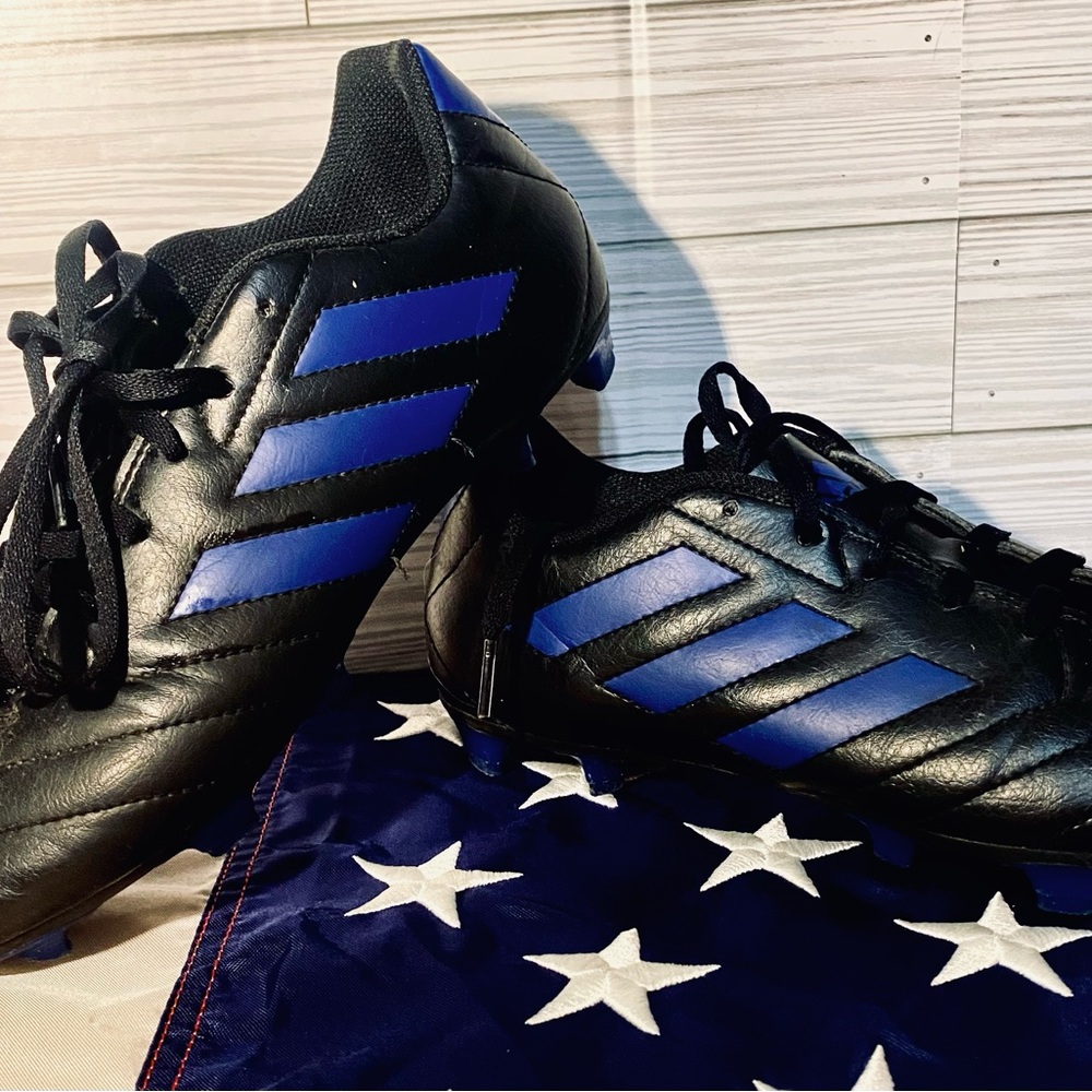 Adidas Goletto VII FG Soccer Cleats 7.5 Black & Blue FV2894